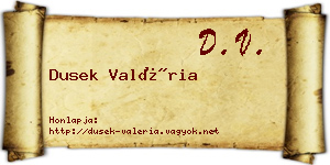 Dusek Valéria névjegykártya