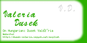 valeria dusek business card